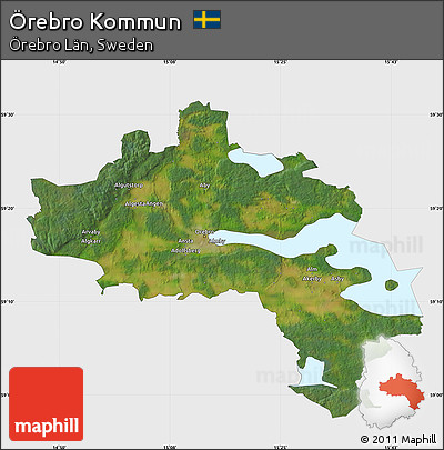 Satellite Map of Örebro Kommun, single color outside
