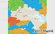Shaded Relief Map of Örebro Kommun, political outside