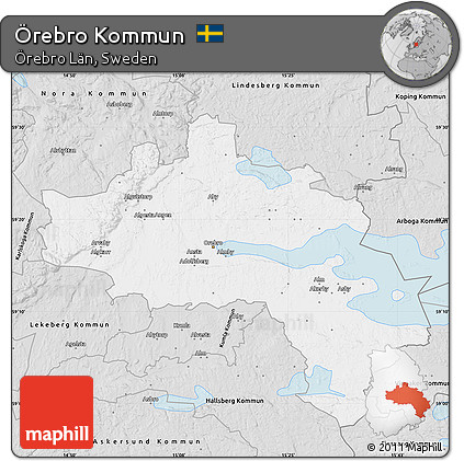 Silver Style Map of Örebro Kommun