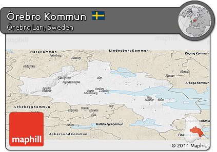 Classic Style Panoramic Map of Örebro Kommun