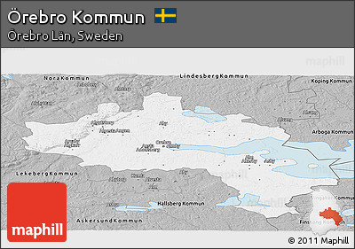 Gray Panoramic Map of Örebro Kommun