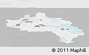Gray Panoramic Map of Örebro Kommun, single color outside