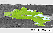 Physical Panoramic Map of Örebro Kommun, darken, desaturated