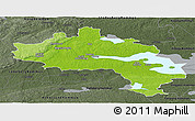 Physical Panoramic Map of Örebro Kommun, darken, semi-desaturated