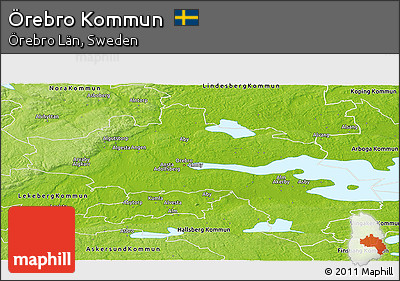 Physical Panoramic Map of Örebro Kommun