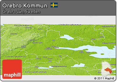 Physical Panoramic Map of Örebro Kommun