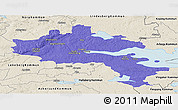 Political Panoramic Map of Örebro Kommun, shaded relief outside