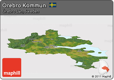 Satellite Panoramic Map of Örebro Kommun, cropped outside
