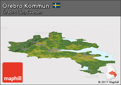 Satellite Panoramic Map of Örebro Kommun, cropped outside