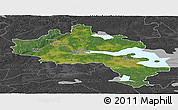 Satellite Panoramic Map of Örebro Kommun, darken, desaturated