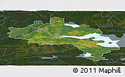 Satellite Panoramic Map of Örebro Kommun, darken
