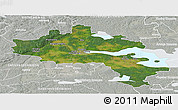 Satellite Panoramic Map of Örebro Kommun, lighten, semi-desaturated