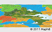 Satellite Panoramic Map of Örebro Kommun, political outside