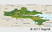 Satellite Panoramic Map of Örebro Kommun, shaded relief outside