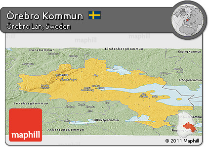 Savanna Style Panoramic Map of Örebro Kommun