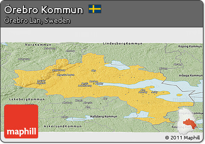 Savanna Style Panoramic Map of Örebro Kommun