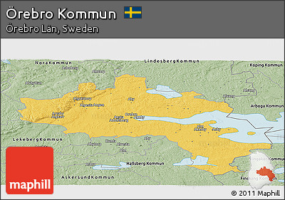 Savanna Style Panoramic Map of Örebro Kommun