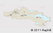 Shaded Relief Panoramic Map of Örebro Kommun, cropped outside