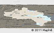 Shaded Relief Panoramic Map of Örebro Kommun, darken