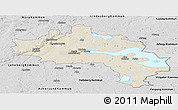 Shaded Relief Panoramic Map of Örebro Kommun, desaturated