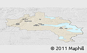 Shaded Relief Panoramic Map of Örebro Kommun, lighten, desaturated