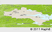 Shaded Relief Panoramic Map of Örebro Kommun, physical outside