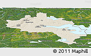 Shaded Relief Panoramic Map of Örebro Kommun, satellite outside