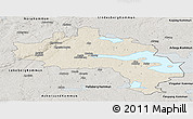 Shaded Relief Panoramic Map of Örebro Kommun, semi-desaturated
