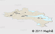 Shaded Relief Panoramic Map of Örebro Kommun, single color outside
