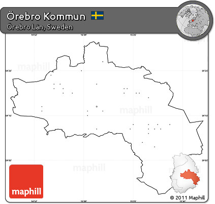 Blank Simple Map of Örebro Kommun, cropped outside, no labels