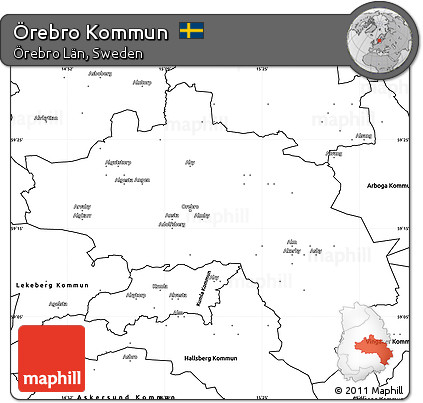 Blank Simple Map of Örebro Kommun
