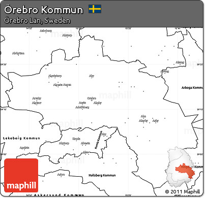 Blank Simple Map of Örebro Kommun