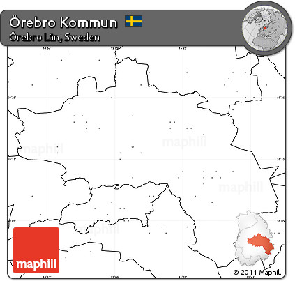 Blank Simple Map of Örebro Kommun, no labels
