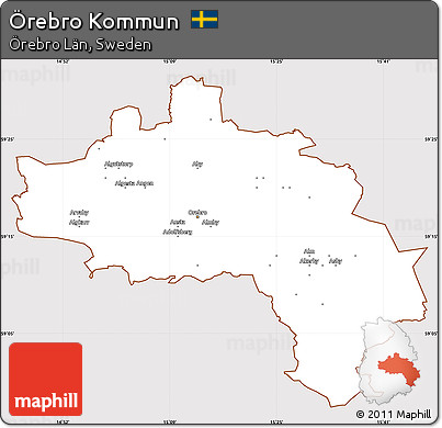 Classic Style Simple Map of Örebro Kommun, cropped outside