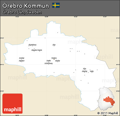 Classic Style Simple Map of Örebro Kommun, single color outside