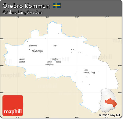 Classic Style Simple Map of Örebro Kommun, single color outside