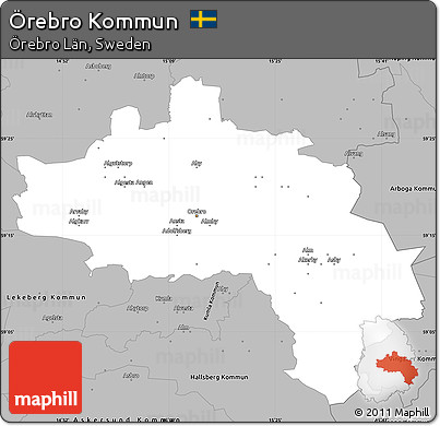 Gray Simple Map of Örebro Kommun
