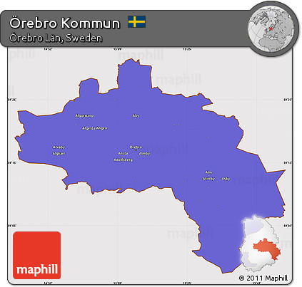 Political Simple Map of Örebro Kommun, cropped outside