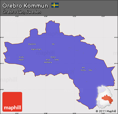 Political Simple Map of Örebro Kommun, cropped outside