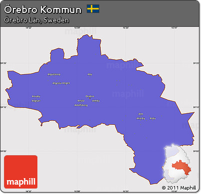 Political Simple Map of Örebro Kommun, cropped outside