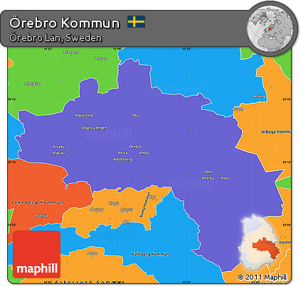 Political Simple Map of Örebro Kommun