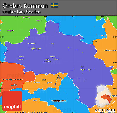 Political Simple Map of Örebro Kommun