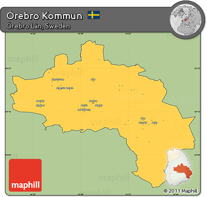 Savanna Style Simple Map of Örebro Kommun, cropped outside