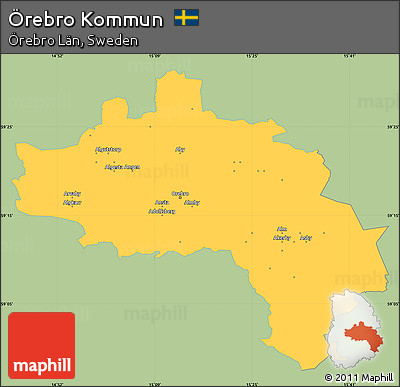Savanna Style Simple Map of Örebro Kommun, single color outside