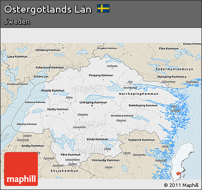 Classic Style 3D Map of Östergötlands Län