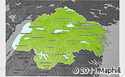 Physical 3D Map of Östergötlands Län, darken, desaturated