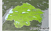 Physical 3D Map of Östergötlands Län, darken, semi-desaturated