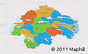 Political 3D Map of Östergötlands Län, cropped outside