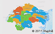 Political 3D Map of Östergötlands Län, single color outside