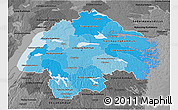 Political Shades 3D Map of Östergötlands Län, darken, desaturated